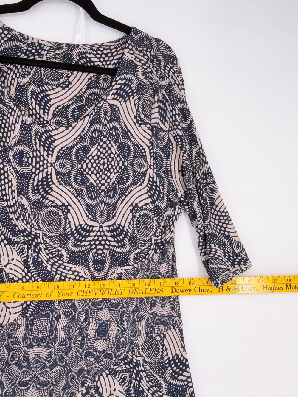 Soft Surroundings Juliette Jersey Dress XL Maxi Dark Navy Neutral Tile - Picture 7 of 9